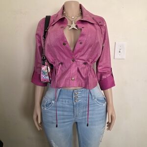 ☆Ruby Rd. Shimmering Pink Utility Jacket☆